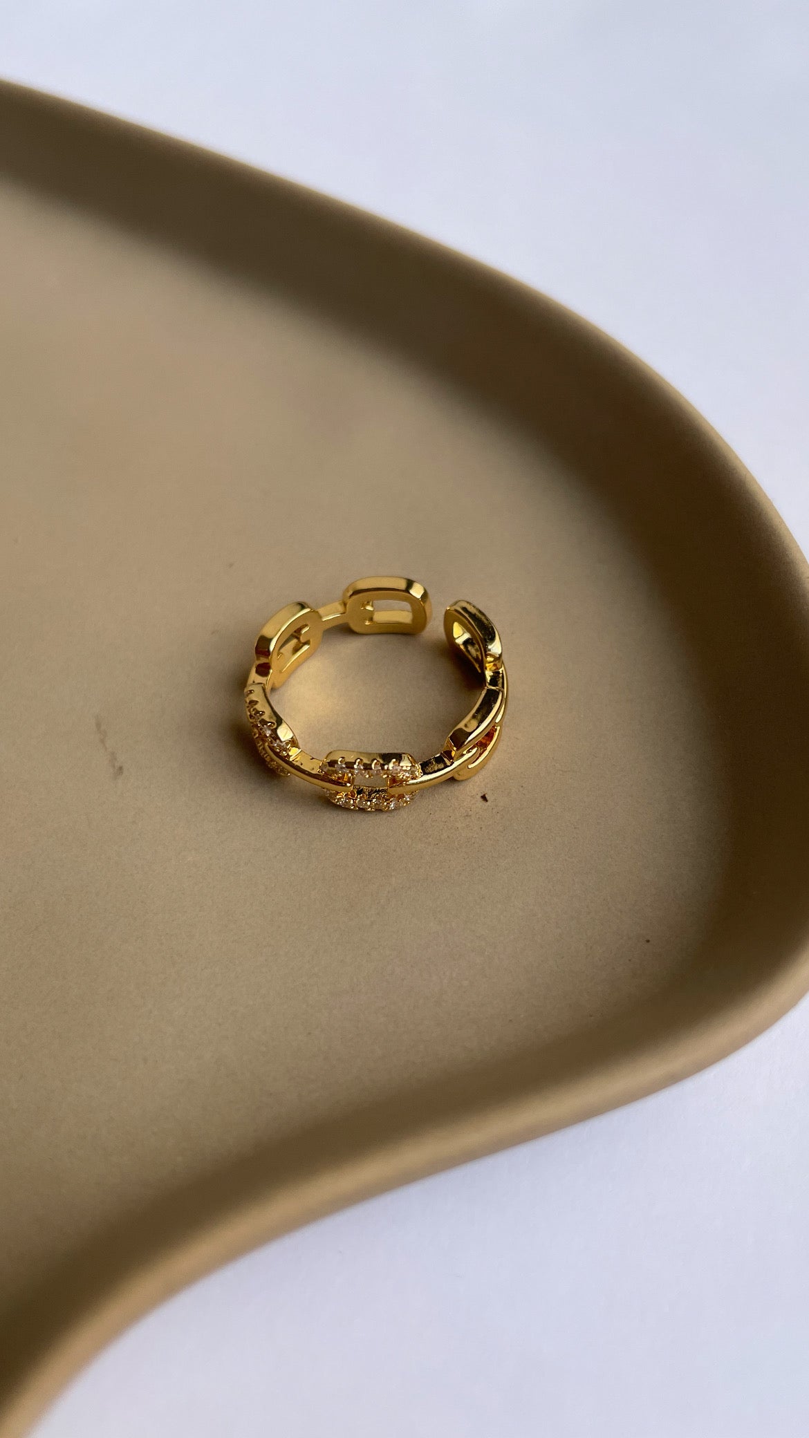 Diamond Link Ring Gold