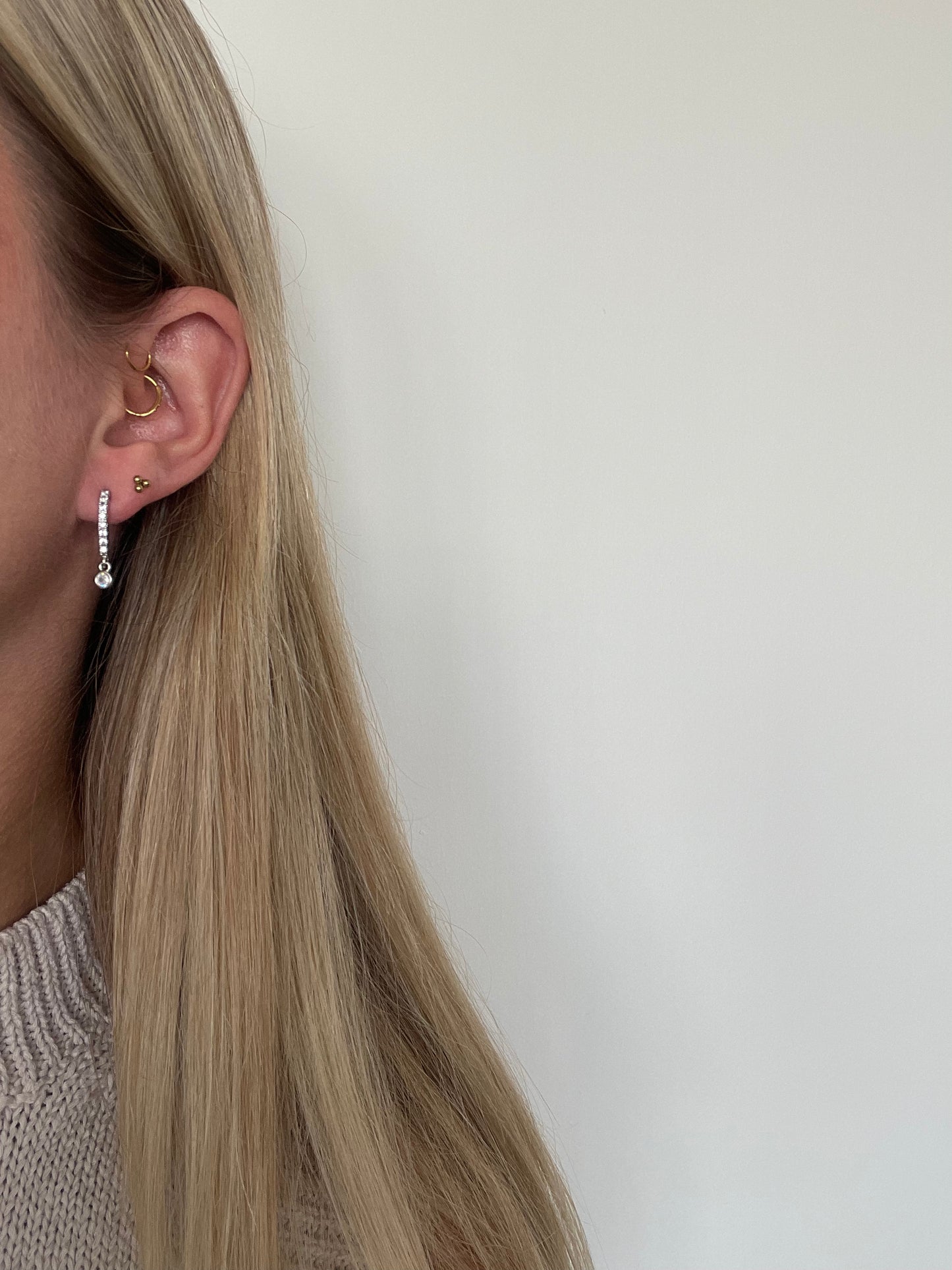 Oorstekers curved silver