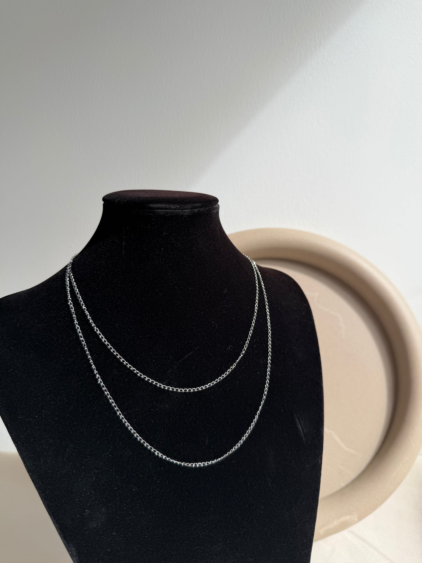 Double Layered Silver Necklace