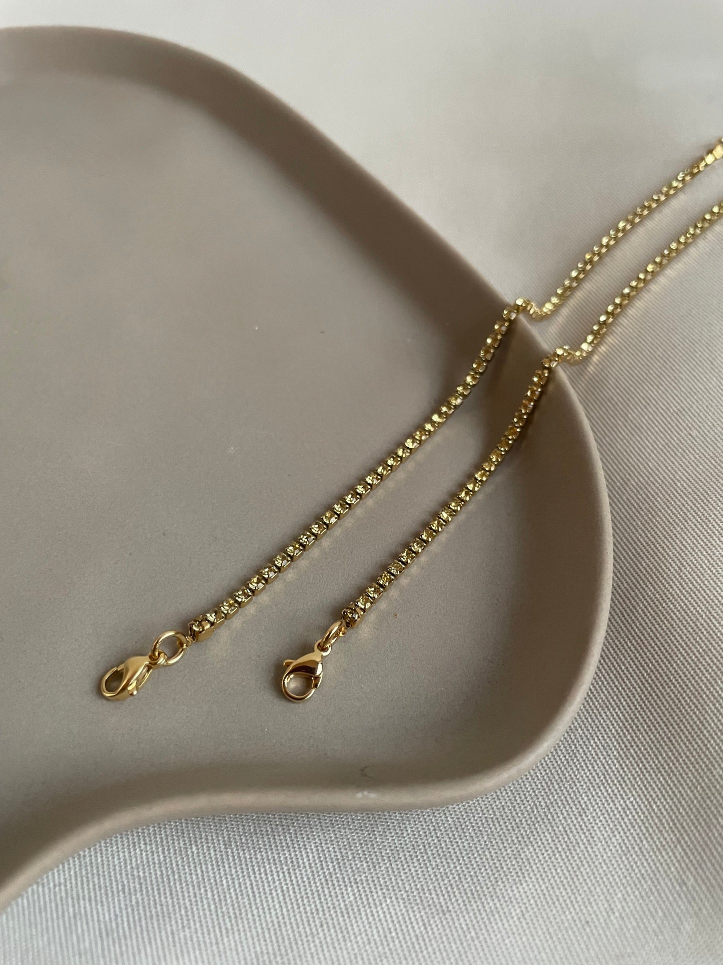 Tennis bracelet gold/champagne