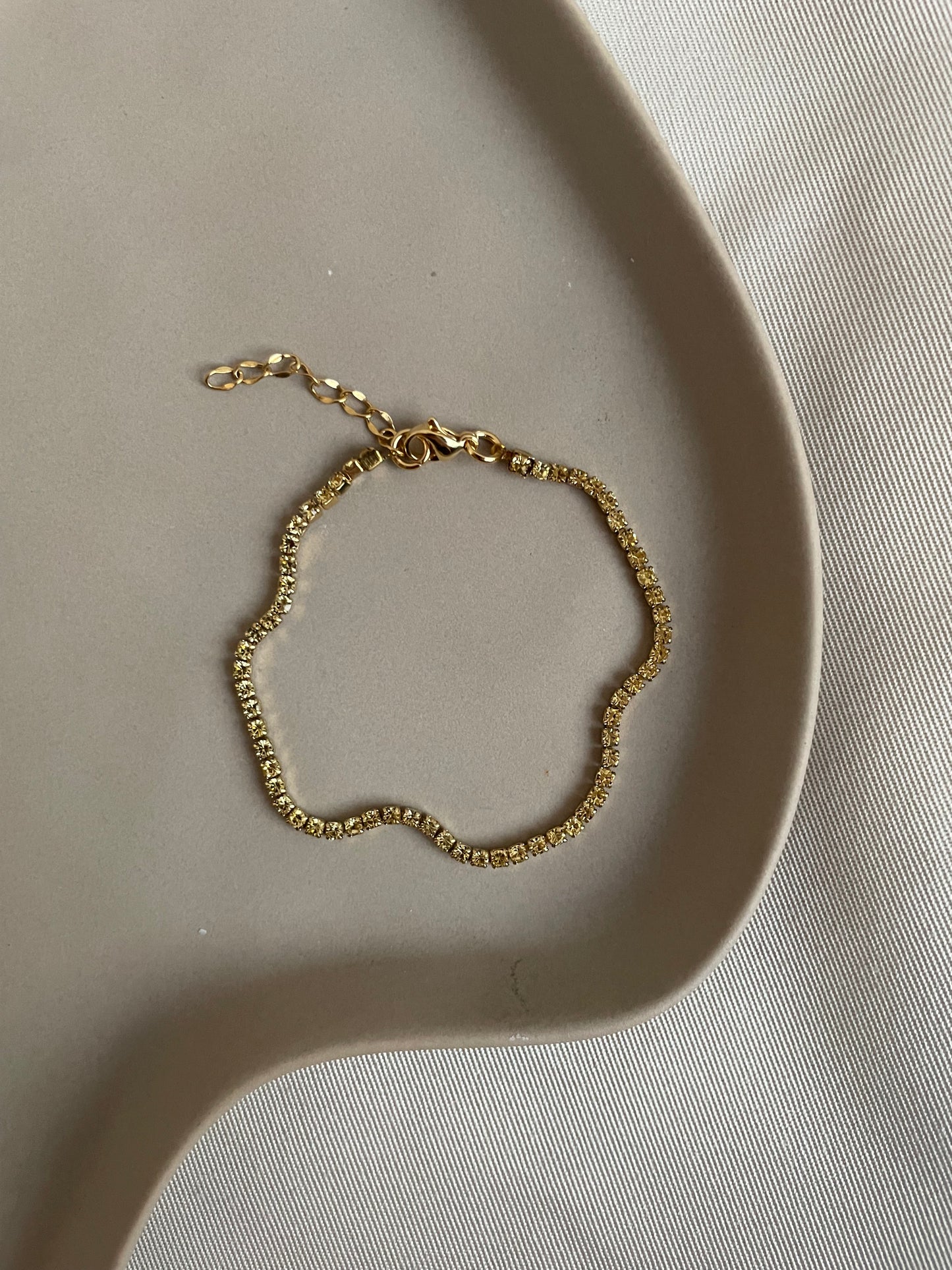Tennis bracelet gold/champagne