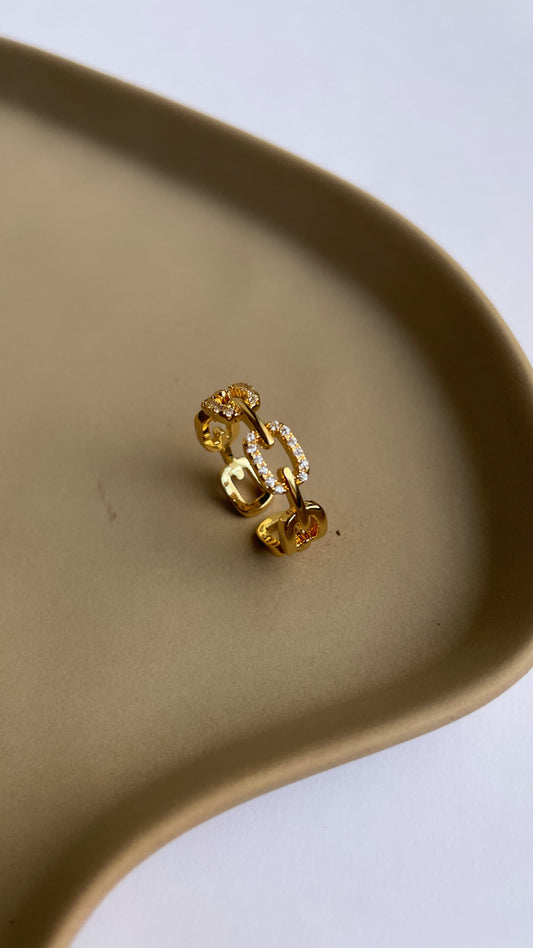 Diamond Link Ring Gold