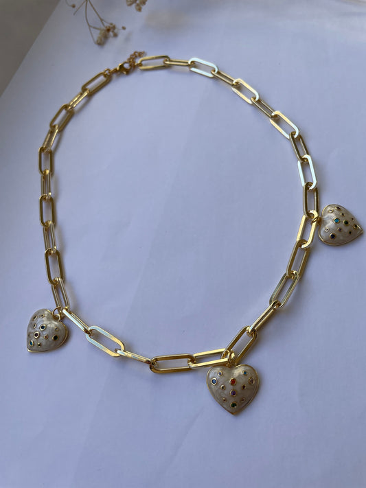 Hearts of gold ketting