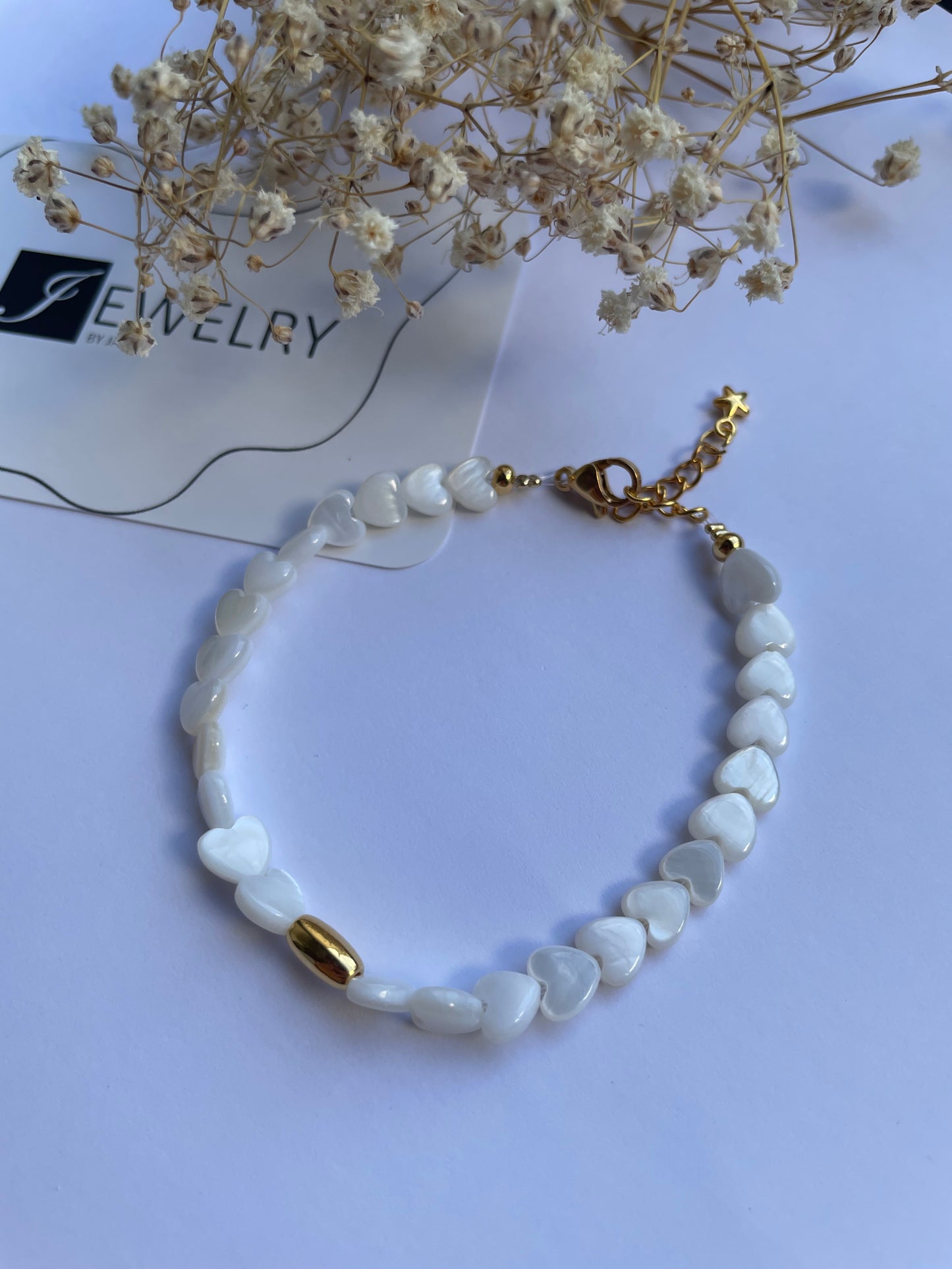 Schelp armband hart